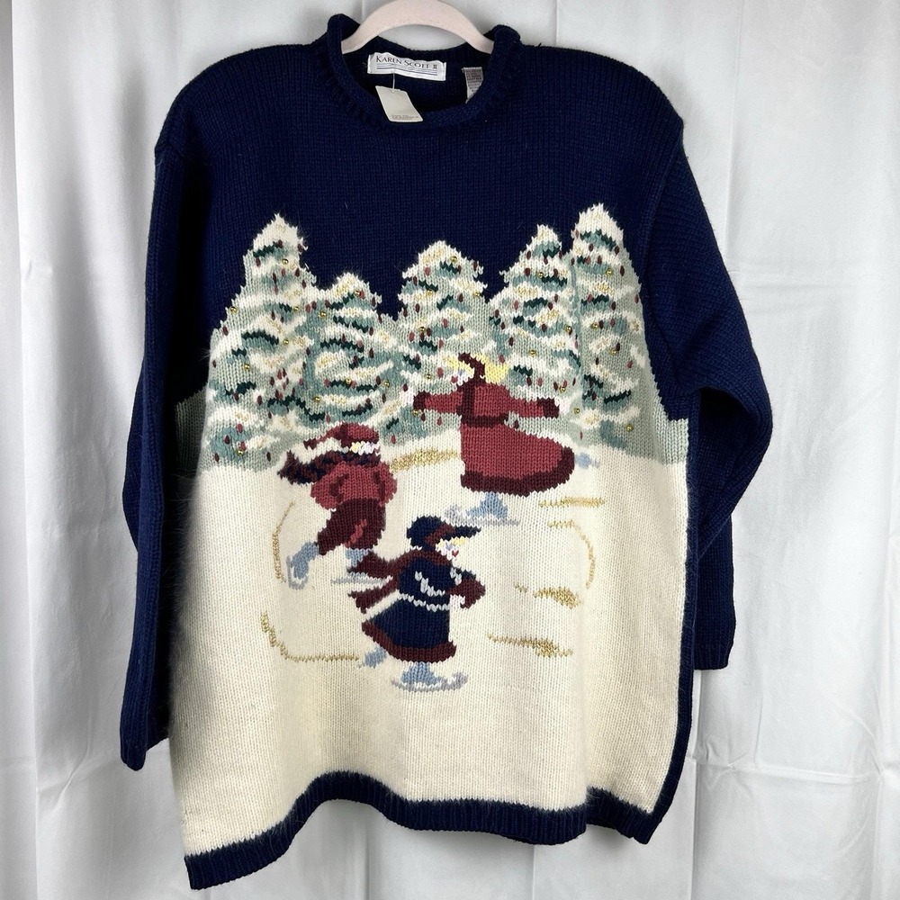 Vintage Karen Scott Sweater Women's Plus 3X‎ Ugly Christmas Angora Wool NWT